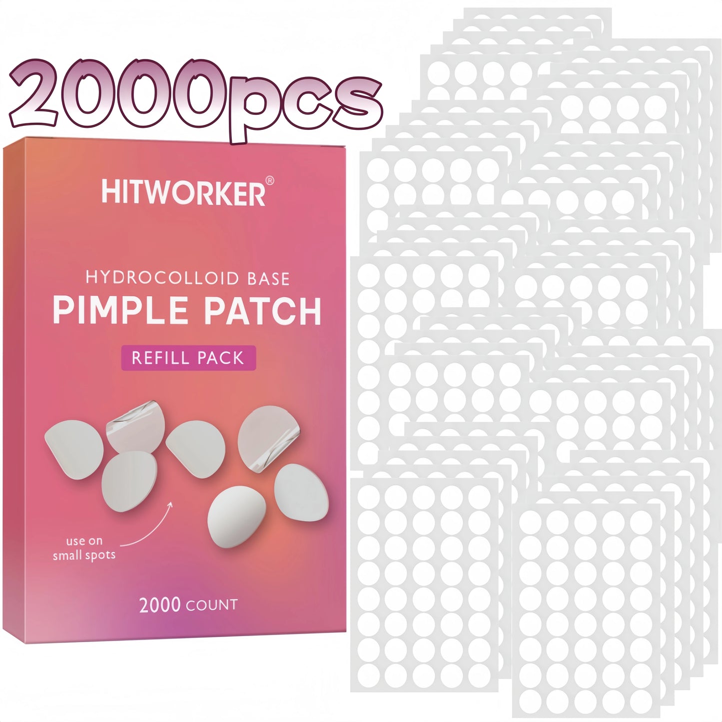 2000/1200 pieces/box of acne patches - non-alcoholic, used to absorb acne secretions, non irritating, essential for acne care