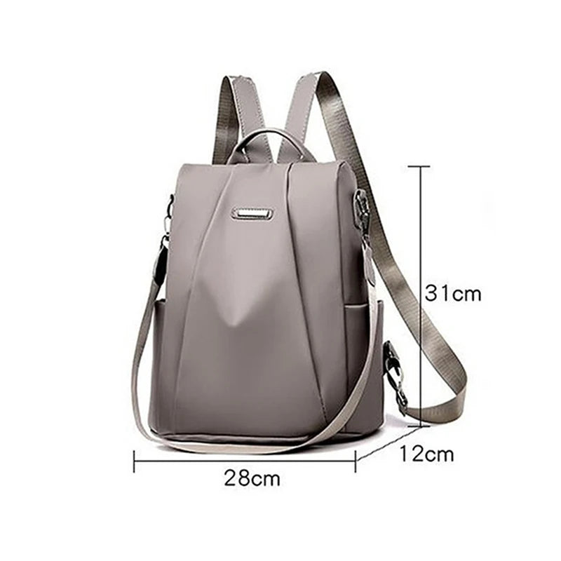 New Women's Multifunction Backpack Casual Nylon Solid Color School Bag For Girls Fashion Detachable Strap Travel Shoulder Bag