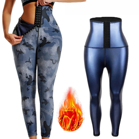 Fitness Sauna Pant for Women High Waist Weight Loss Shaper Compression Workout Legging Sauna Suits Fat Burning Sweat Sportswear