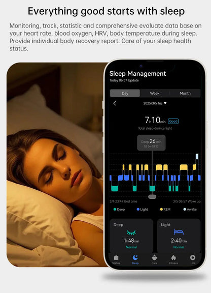 Smart Ring with Notifications and Vibrate, Health Monitoring Stress Monitor, Calls Message Vibration Reminder, Slient Alarm
