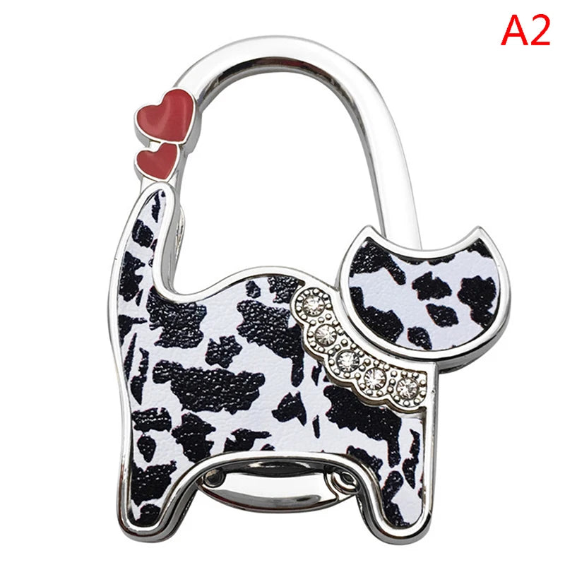 Protable Cat Shape Metal Bag Table Edge Hanger Holder Tiny Hooks Folding Bag Purse Hanger Handbag Hook Purse Tote Home Storage