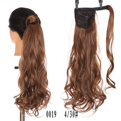 Synthetic Hair Ponytail Extension Curly hairBlonde Wrap-Around Hairpiece Easy to Wear for Quick Style Change