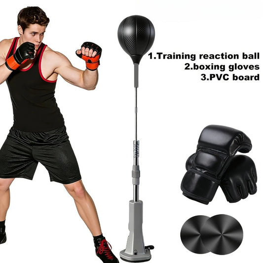 Indoor Reaction Punching Ball for Boxing Training, Strong Suction Cup All-Terrain Base, Adjustable Speed Ball for Adults & Youth