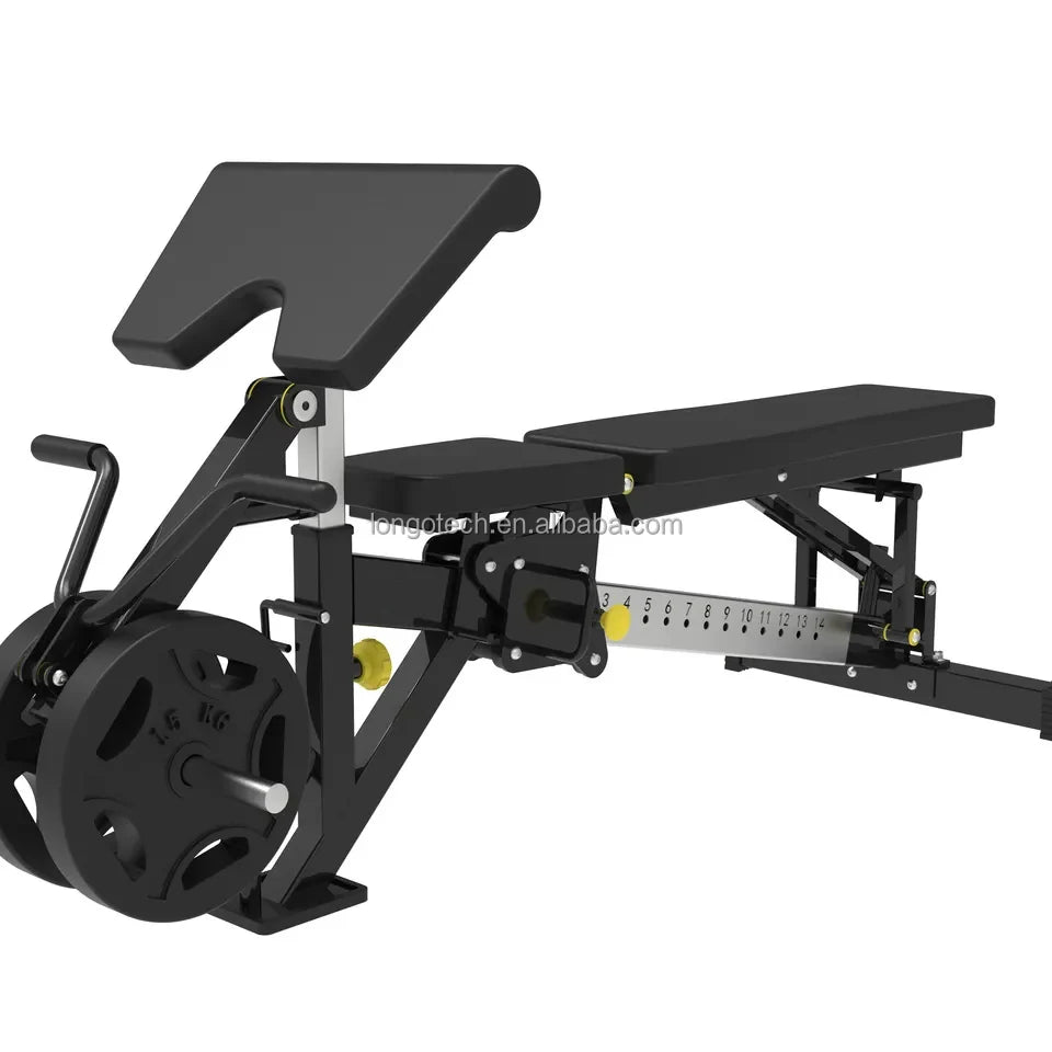 Fitness Gym Equipment Expandability Weightlifting Multi-Functional Incline Decline Flat Plate Loaded Weight Bench Press