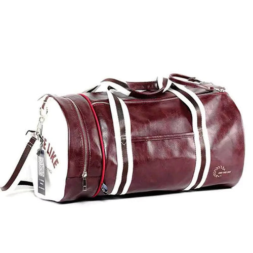 Gym Bag Men and Women Shoulder Bag Messenger Portable Training Basketball Bag Cylinder Travel Bags Sports Leather Handbag Tennis