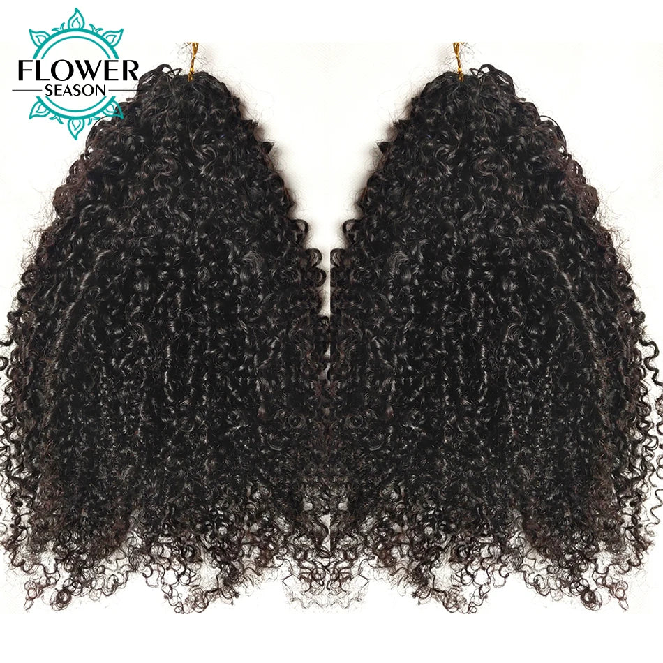 Crochet Human Hair Extensions Multi-Textured Kinky Curly Pre-Separated Crochet Hair Extensions Knotless Micro Twists For Women