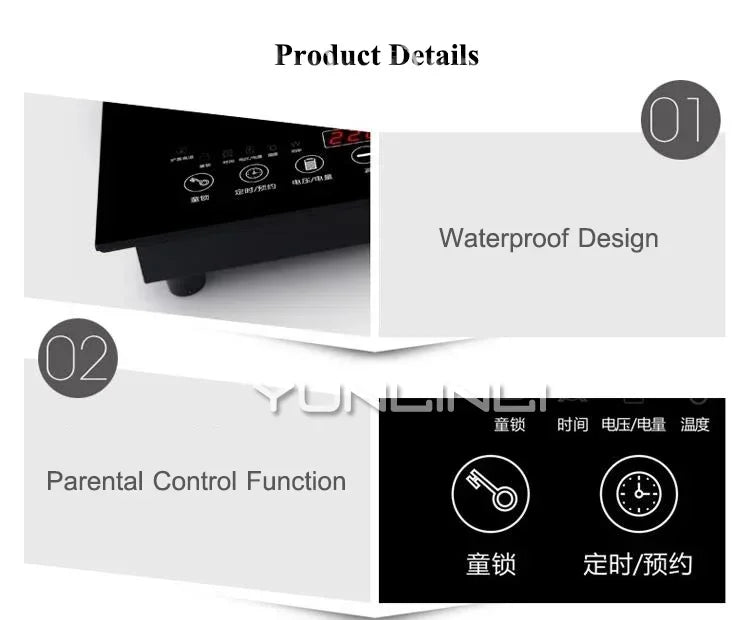 Double-Stove Induction Cooker Household Embedded Panel Cooktop Stove And Ceramic Stove Embedded Dual-Use Independent Control