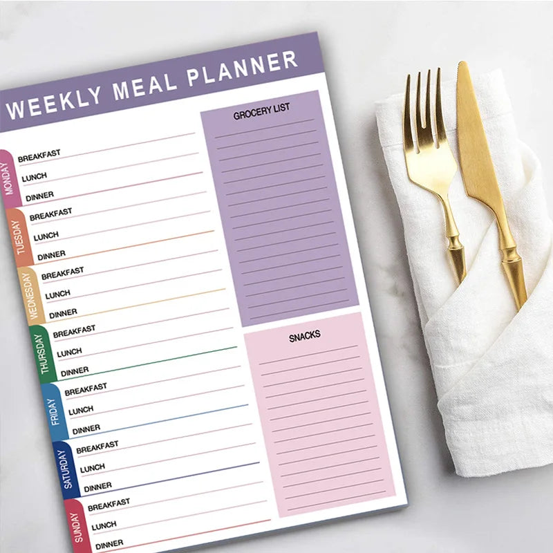 Bview Art A5 English Daily Meal Planner Weekly Recipes Healthy Eating Management Record Sheet Tearable Agenda Book