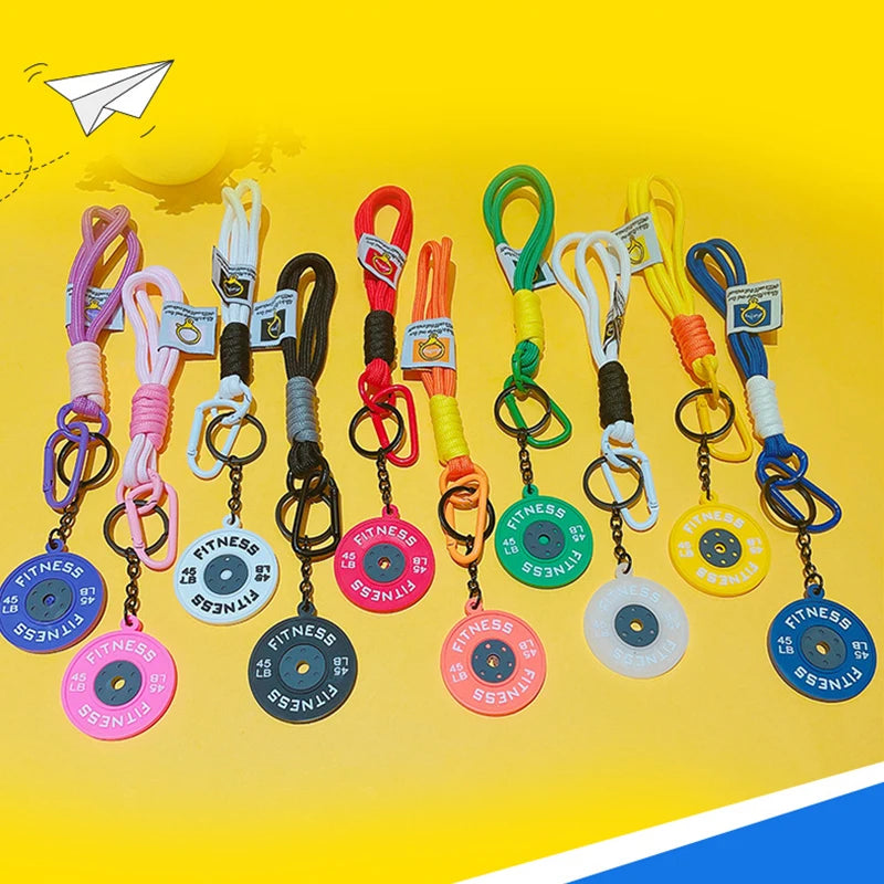Fitness Keychain Gym Lovers Fitness Enthusiast Gift Barbell Keychain Fitness Bag backpack Charms
