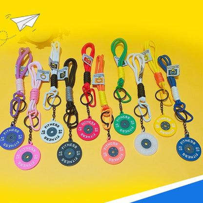 Fitness Keychain Gym Lovers Fitness Enthusiast Gift Barbell Keychain Fitness Bag backpack Charms