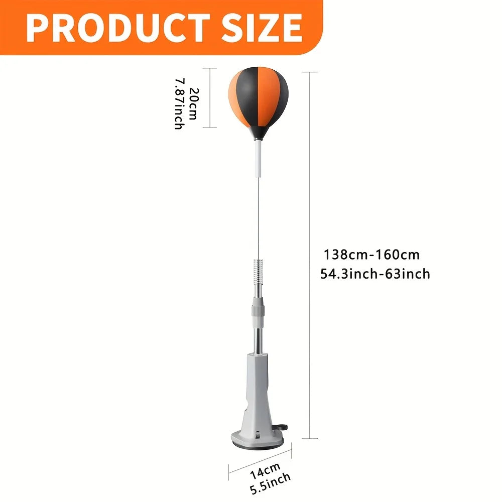 Indoor Reaction Punching Ball for Boxing Training, Strong Suction Cup All-Terrain Base, Adjustable Speed Ball for Adults & Youth