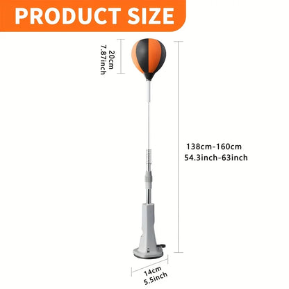 Indoor Reaction Punching Ball for Boxing Training, Strong Suction Cup All-Terrain Base, Adjustable Speed Ball for Adults & Youth