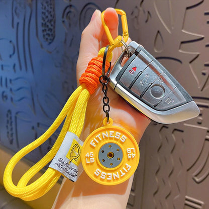 Fitness Keychain Gym Lovers Fitness Enthusiast Gift Barbell Keychain Fitness Bag backpack Charms