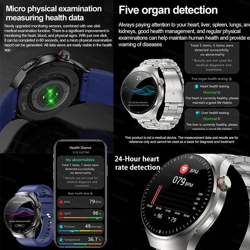 2026 New Non Invasive Health Monitoring Smartwatch Blood Lipids Uric Acid Heart Rate Body Temperature Bluetooth Call Smart Watch