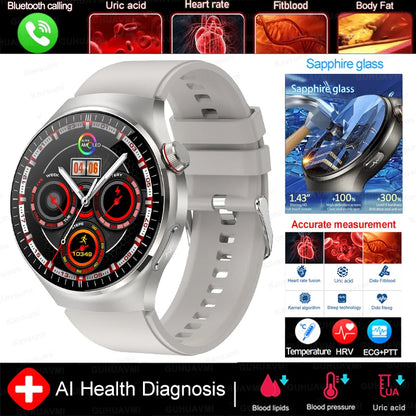 2025 Fashion New Men Dody Health Monitoring Smart Watch Blood Pressure Blood Lipid Uric Acid ECG+PPG NFC HD Bluetooth Call Watch