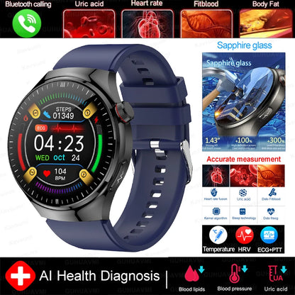 2025 Fashion New Men Dody Health Monitoring Smart Watch Blood Pressure Blood Lipid Uric Acid ECG+PPG NFC HD Bluetooth Call Watch