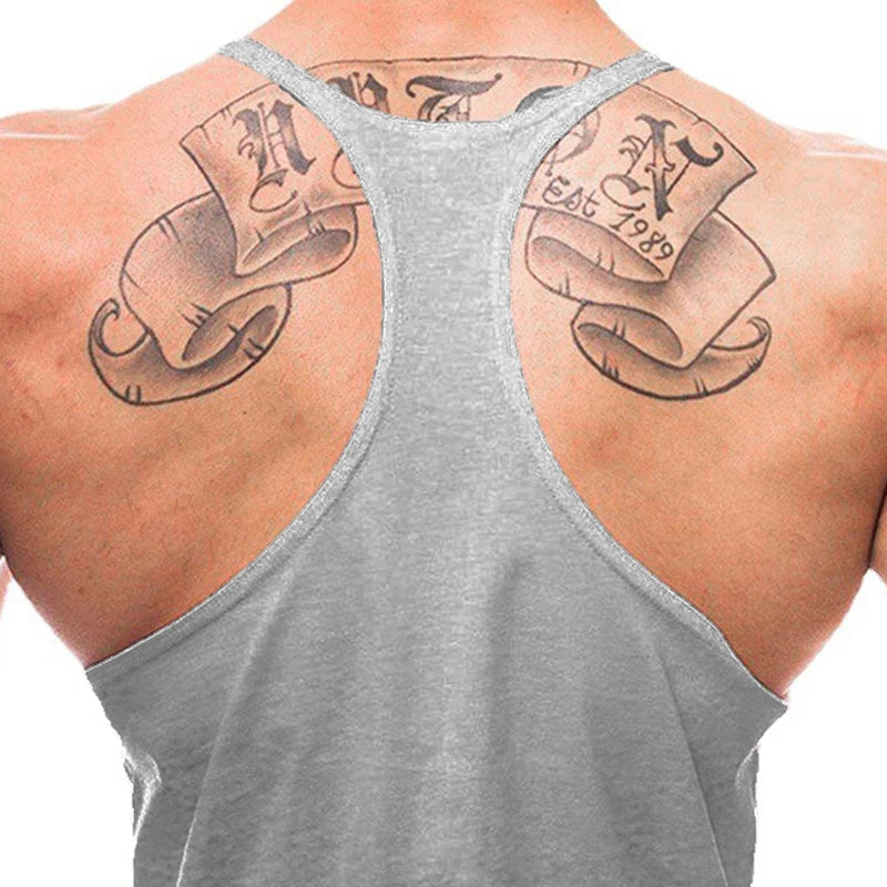 Running Vests Mens ANIMAL Letters Printed Gym Stringer Tank Tops Cotton Bodybuilding Sleeveless Singlets Muscle Fitness Clothing