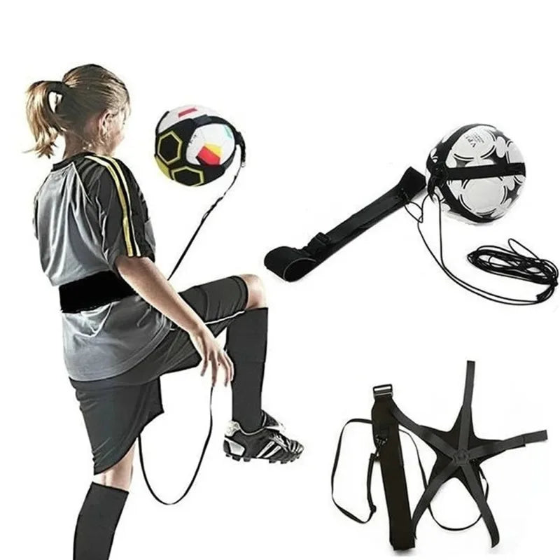 Kids Football Kick Trainer - Adjustable Belt Solo Practice Equipment, Elastic Rope Ball Control Gear for Youth Soccer Training