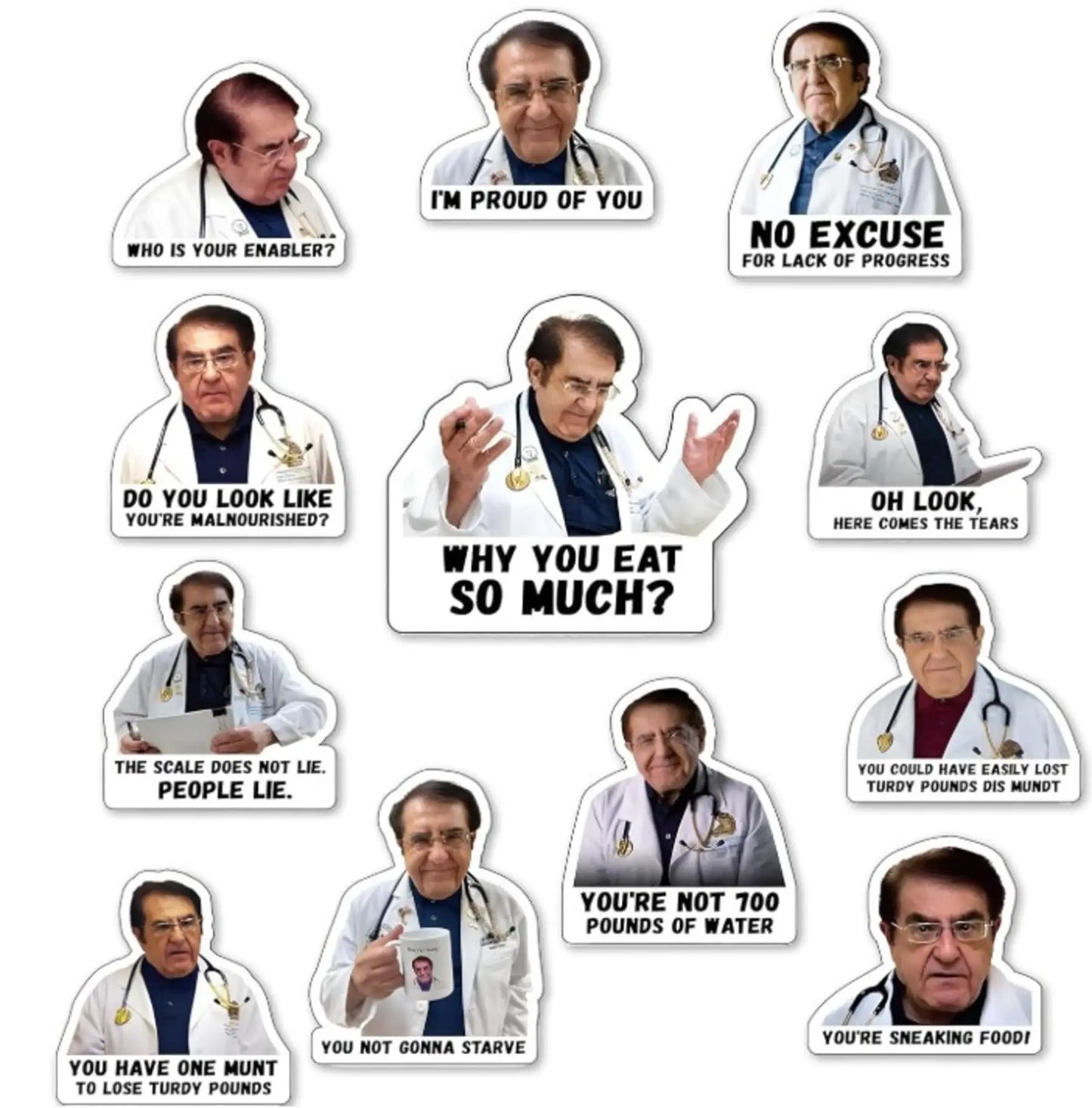 12PCS Dr Now Magnets Fridge, Dr. Nowzaradan Fridge Magnet Diet Plan Book, Stay Healthy, Funny Refrigerator Magnets