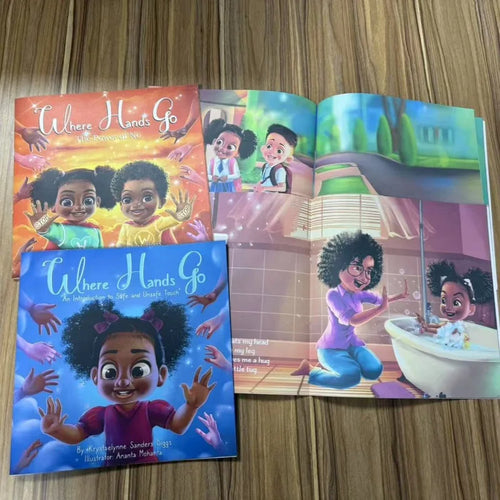 4 books in 1 set Children's English books Body safety set where hands go Color baby education books