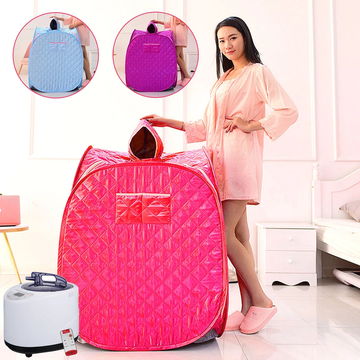Portable Folding Steam Sauna Bag SPA Room Tent Box Without Steamer for One Person or Two People Weight Loss Full Body Slimming
