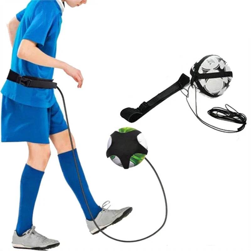 Kids Football Kick Trainer - Adjustable Belt Solo Practice Equipment, Elastic Rope Ball Control Gear for Youth Soccer Training