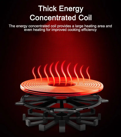 DMWD Electric Magnetic Induction Cooker Household Waterproof Small Hot Pot Heating Stove Touchpad Stir-fry Dish Cooking Oven EU