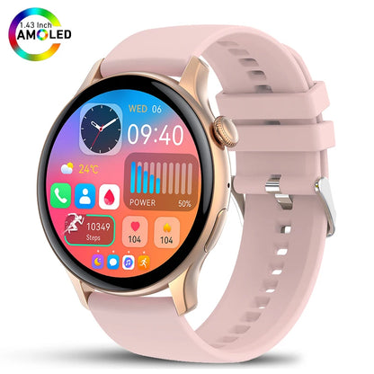 2025 New Real AMOLED HD Smartwatch Ladies Health Monitoring AI Voice Bluetooth Call Smart Watch Women Android IOS