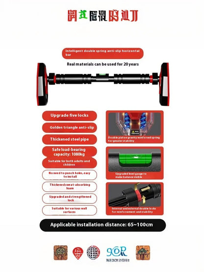 Home Gym Pull-Up Bars Training Horizontal Bar Non-Slip Telescopic Chin Up Bar Fitness Training Bar Anti-Reversing Sit Up Bar