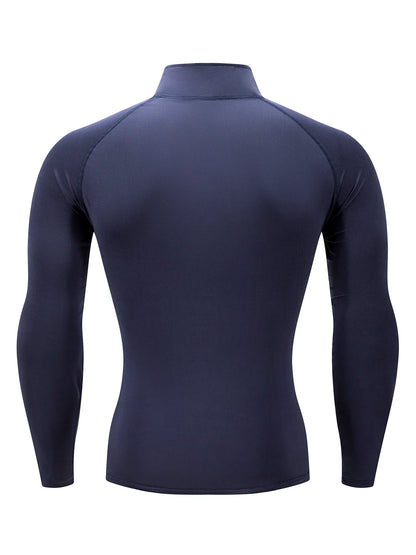 2025 New Men Sportswear Fitness Top Gym Shirts Quick-drying Breathable Slim Long-sleeved T-shirt Running Training Clothes Autumn