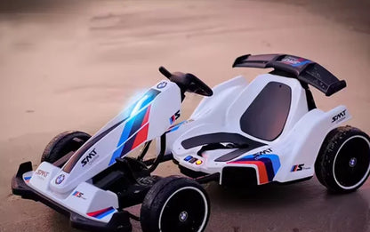 Kids Electric Drift Go-Kart,4-Wheel Battery Powered Ride-on Toy,Durable Plastic Racing Car,Outdoor Play Vehicle for Children