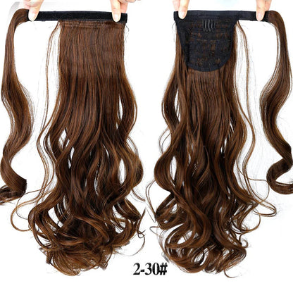 Synthetic Hair Ponytail Extension Curly hairBlonde Wrap-Around Hairpiece Easy to Wear for Quick Style Change