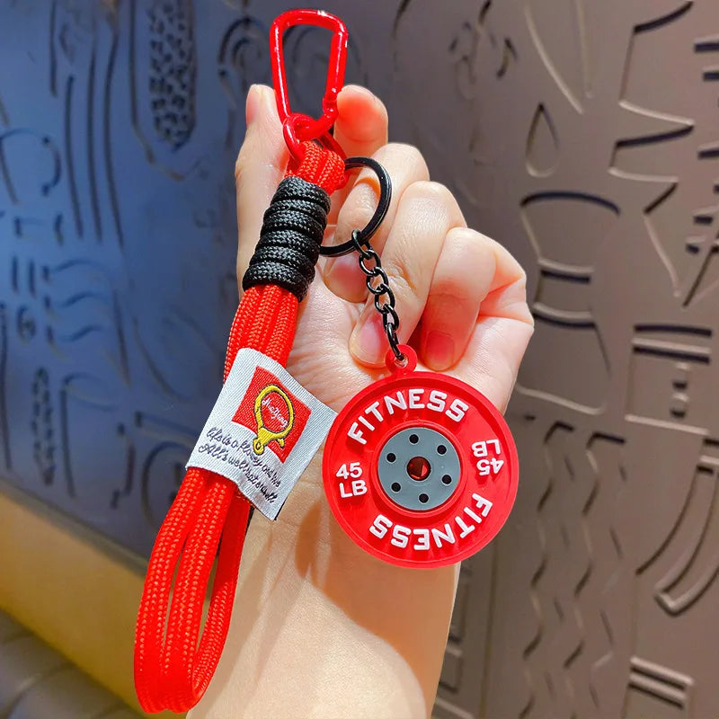 Fitness Keychain Gym Lovers Fitness Enthusiast Gift Barbell Keychain Fitness Bag backpack Charms