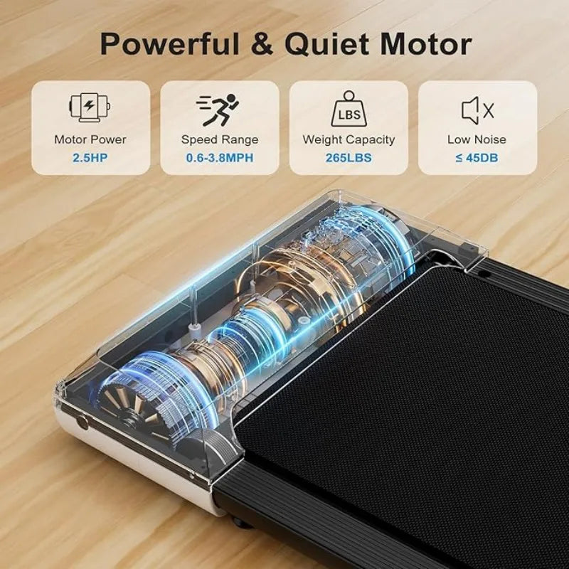 2.5 HP, 265 lbs Capacity 90 Cm Long Run Area Smart Walking Pad Treadmil Under Desk Treadmill for Home Office