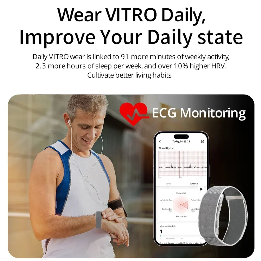 Health Couple Smart Bracelet Body Temperature Blood Pressure Monitor Fitness Tracker Men Women Sport Waterproof ECG Smart Watch