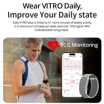 Health Couple Smart Bracelet Body Temperature Blood Pressure Monitor Fitness Tracker Men Women Sport Waterproof ECG Smart Watch