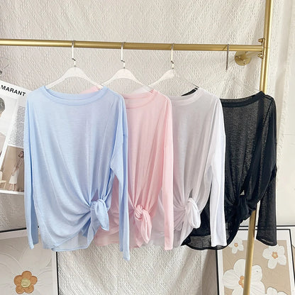 Women's Fitness Sports T-shirt Loose Long Sleeve Breathable Comfort Side-Opening Design Running Fitness Leisure Outdoor Yoga Top