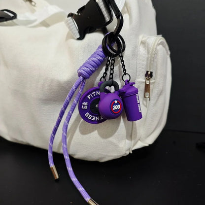 New Fitness Keychain Gym Lovers Fitness Enthusiast Gift Barbell Dumbbell Keychain Fitness Bag backpack Charms