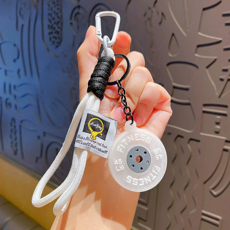 Fitness Keychain Gym Lovers Fitness Enthusiast Gift Barbell Keychain Fitness Bag backpack Charms