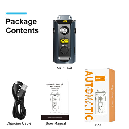 PATPET U13 Portable Ultrasonic Anti Barking Device Dog Solar Charging Dog Pet Training High Frequency Flash Rechargeable Home