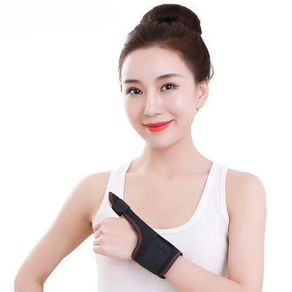 Heating Thumb Wrist Support Brace with Vibration Massager Electric Heated Finger Pad Thumb Stabilizer for Carpal Tunnel Relief