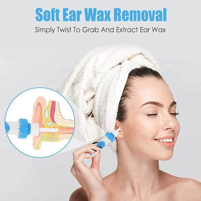 Electric Ear Cordless Safe Vibration Painless Ear Cleaner Silicon Ear Spoon Tool Set Ear Wax Removal Tool for Adults & Children