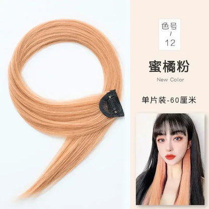 60cm Hair Extension Clip In Hairpiece Long Straight Hanging Ear Wig Clip Synthetic Hair Extensions Accessories Hairpiece Hairpin