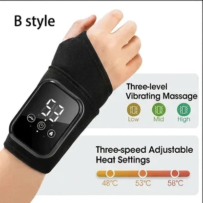 Red Light Therapy Wrist Massager 3000mAh Heated Vibration Brace for Carpal Tunnel Arthritis Pain Relief 36 Triple-Chip 660nm LED