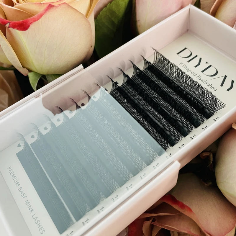 DIYDAY YY Shaped Eyelash Extension C D Curl Faux Mink Lashes Wholesale YY Shape False Eyelashes for Eye Makeup Beauty