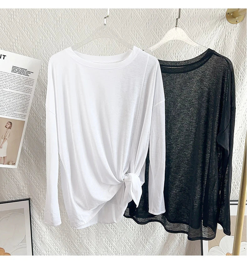 Women's Fitness Sports T-shirt Loose Long Sleeve Breathable Comfort Side-Opening Design Running Fitness Leisure Outdoor Yoga Top
