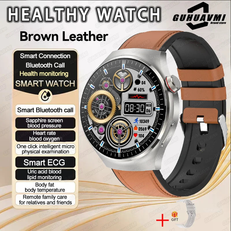 2025 Fashion New Men Dody Health Monitoring Smart Watch Blood Pressure Blood Lipid Uric Acid ECG+PPG NFC HD Bluetooth Call Watch