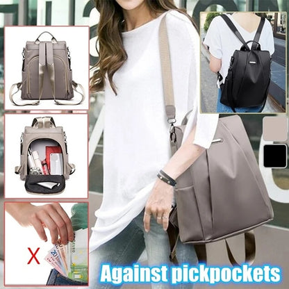 New Women's Multifunction Backpack Casual Nylon Solid Color School Bag For Girls Fashion Detachable Strap Travel Shoulder Bag