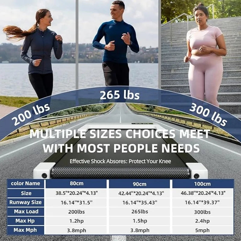 2.5 HP, 265 lbs Capacity 90 Cm Long Run Area Smart Walking Pad Treadmil Under Desk Treadmill for Home Office