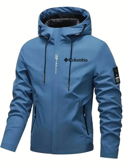 Men's windproof running jacket, lightweight and breathable hooded sports jacket, gym fitness, jogging, hiking training, outdoor